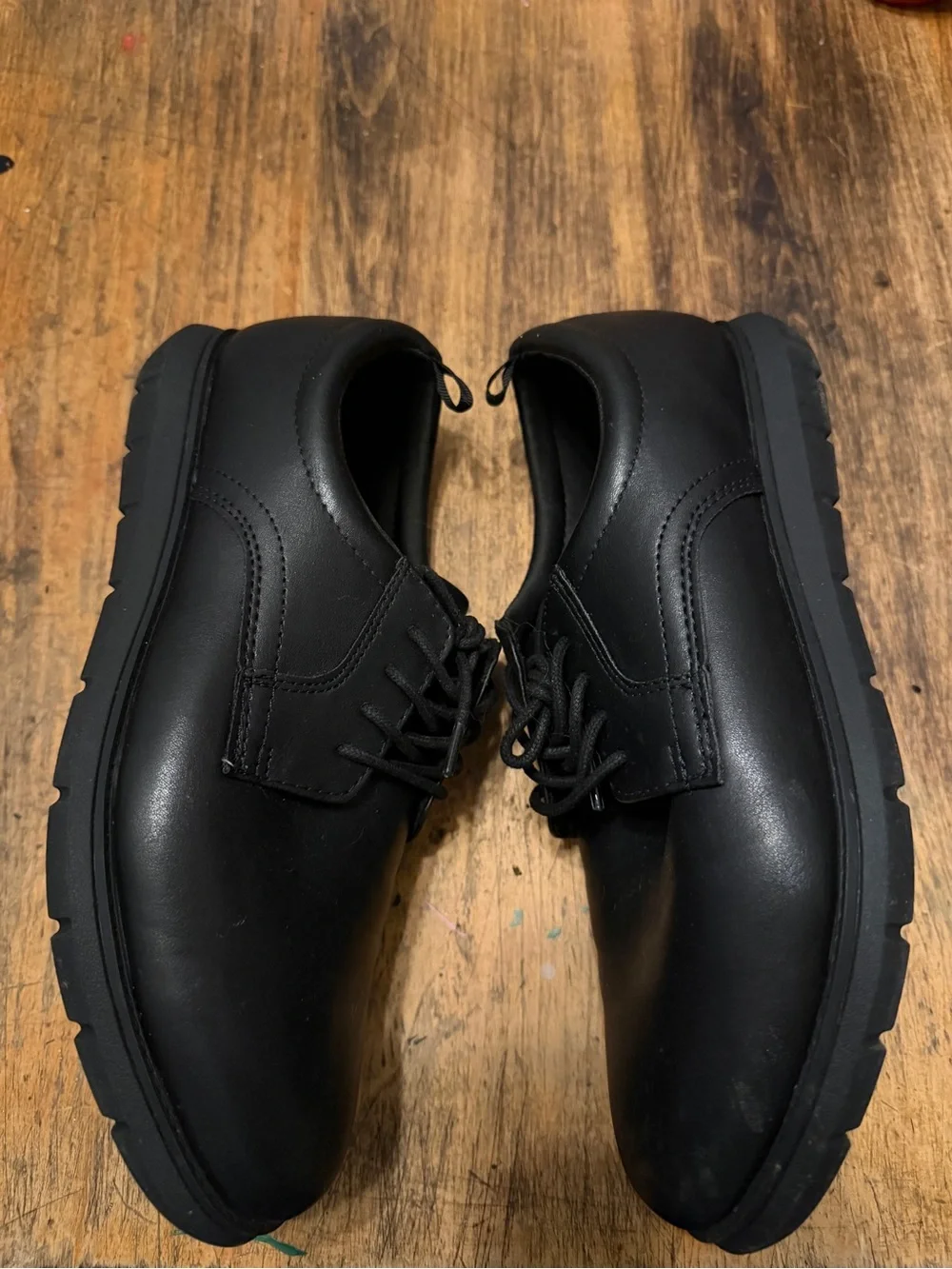 Wonder Nation Boys Black Dress Shoes Oxford Uniform Size 6 YOUTH